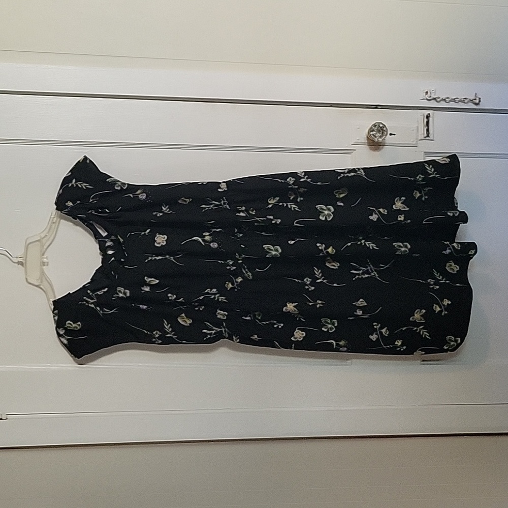 Butterfly & floral knee-length dress